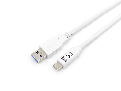 equip 128364 USB 3.2 Gen 1x1 Type-A to C, M/M , 2.0m, White