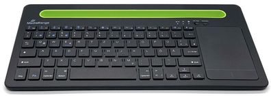 MediaRange MROS131 Funk-Tastatur - schwarz/grün, integrierte Halterung