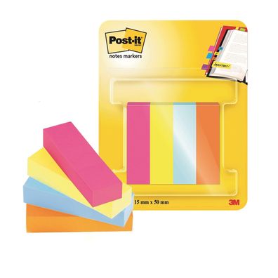 Post-it® 670-4-POP Page Marker - 15 x 50 mm, sortiert, 4 x 50 Streifen