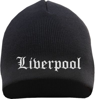 Liverpool Beanie Mütze - Altdeutsch - Bestickt - Strickmütze Wintermütze