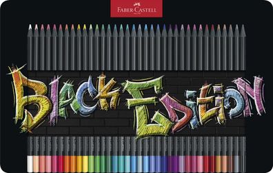 FABER-CASTELL 116437 Black Edition Bunstift 36er Metalletui