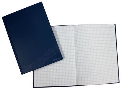 DONAU 1340006-10 Geschäftsbuch - A5, 96 Blatt, 70 g/qm, kariert, blau