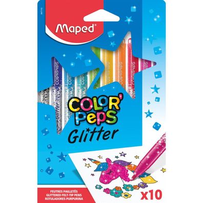 maped 847110 10 COLOR'PEPS Glitter Filzstifte farbsortiert