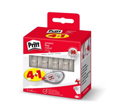 Pritt 9H PCK5K 4 + 1 GRATIS: 4 Pritt Korrekturroller compact flex 4,2 mm + GRATIS 1 S