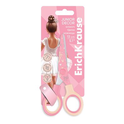 Kinderschere Junior 13cm mit Ballerina Motiv abgerundete Spitzen Rosa
