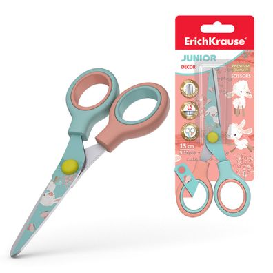 Kinderschere Junior 13cm mit Schaf Motiv abgerundete Spitzen Pastell
