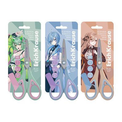 Schere 16cm mit Manga Aufdruck 1 Stück sortiert Pastell