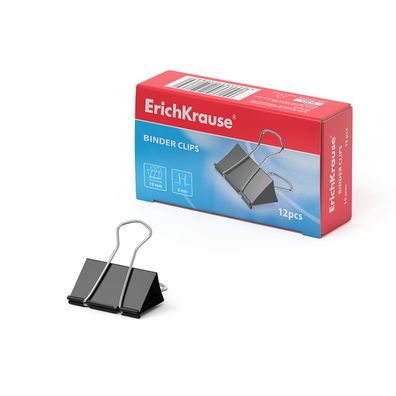 Foldback Klammern 19mm Metall 12 Stück Schwarz