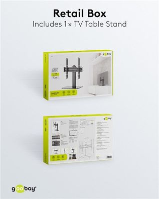 Goobay 58524 TV-Standfuß Basic Fix für Fernseher und Monitore zwischen 32 und 55 Zoll