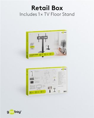 Goobay 58526 TV-Bodenständer Basic (Größe L) für Fernseher und Monitore zwischen 37 u