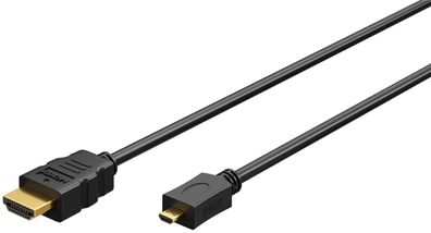 Goobay 53780 HDMI™-High-Speed-Kabel mit Ethernet (Micro, 4K @ 60 Hz) HDMI™-Stecker (T