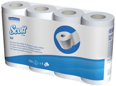 Scott® 8519 Kleinrollen Toilet Tissue - 2-lagig, Mikroprägung, hochweiß, Rolle mit 35