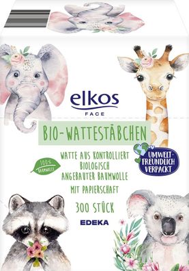 elkos 4506945009 Bio-Wattestäbchen - 300 Stück