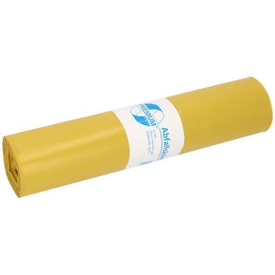 DEISS 13023 Müllsack Recycling - 120 Liter, gelb, 25 Stück, Recycling-LDPE