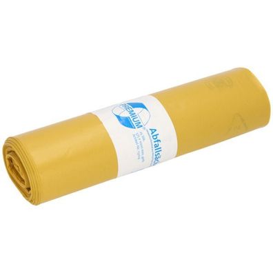 DEISS 13704 Müllsack Recycling - 70 Liter, gelb, 25 Stück, Recycling-LDPE