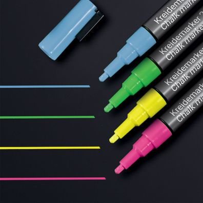 SIGEL BA179 Kreidemarker 20 - Rundspitze 1-2 mm, sortiert, 4 Stück
