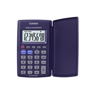 Casio® HL-820VERA Taschenrechner - Solar-/Batteriebetrie, 8-stellig, LC-Display, dunk
