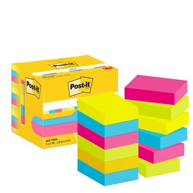 Post-it® 653-TFEN Haftnotizen Active Collection - 38 x 51 mm, 12x 100 Blatt
