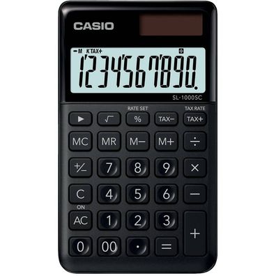 Casio® SL-1000SC-NY Taschenrechner SL-1000 - Solar-/Batteriebetrieb, 10stellig, LC-Di
