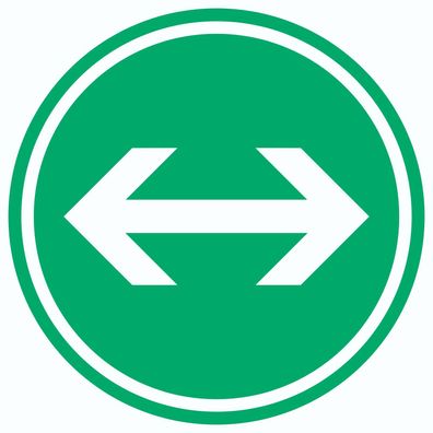 Richtungspfeil rechts links Aufkleber Kreis weiss grün Pfeil