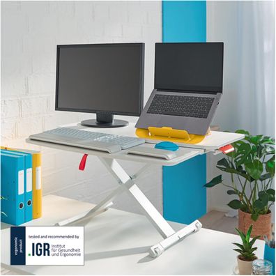 Leitz 6532-00-85 Bildschirmträger Ergo Cosy - ausiehbare Tastatur- und Mausablage, gr
