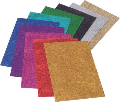 KNORR prandell 218434598 Moosgummi CreaSoft Glitter "Sortiment 2" 20 x 30 x 0,2 cm 10