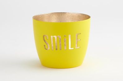 Madras Windlicht M, Smile, neon gelb/gold, 1092104086 1 St