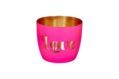 Gift Company Madras Windlicht M Love pink 1 St