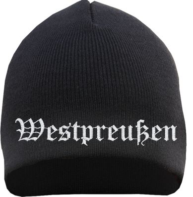 Westpreußen Beanie Mütze - Altdeutsch - Bestickt - Strickmütze Wintermüt