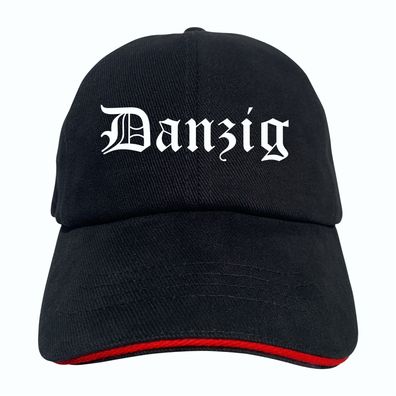 Danzig Cappy - Altdeutsch bedruckt - Schirmmütze - Schwarz-Rotes Cap