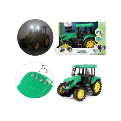 grüner Spielzeugtraktor Traktor Bauernhof Toi-Toys Tractor groß 27 cm mit Licht