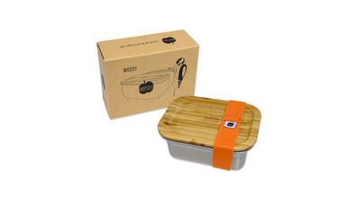 Brotzeit Lunchbox Woddy Edelstahl mit Bambusdeckel