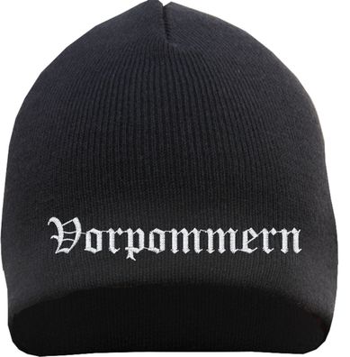 Vorpommern Beanie Mütze - Altdeutsch - Bestickt - Strickmütze Wintermütz