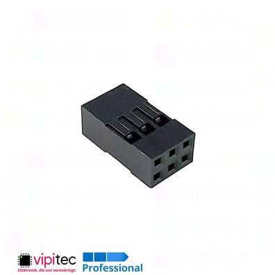 2x3 Gehäuse 6-polig für Crimpkontakt Dupont Connector zweireihig Jumper Stecker