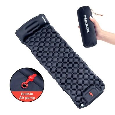 Outdoor Inflatable Sleeping Pad with Built-In Pump & Pillow - Ultralight