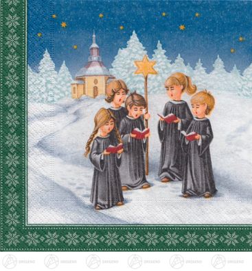 Servietten Kurrende (20) B= x H=ca 33 cmx33 cm Erzgebirge Papierservietten NEU