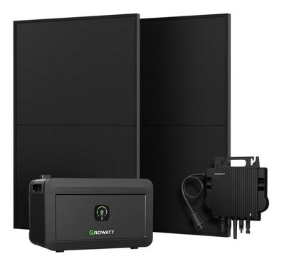 1000W Bifazial Balkonkraftwerk mit 2048Wh Speicher 800W Solaranlage Komplettpaket