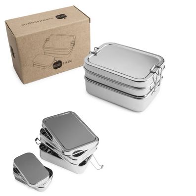 Brotzeit Lunchboxen 3in1 Three-in-one Brotdose Jausenbox aus Edelstahl BIG