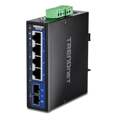 TRENDnet 5-Port Hardened Industrial Gigabit DIN-Rail Switch