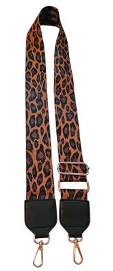 Breiter Taschengurt Taschenriemen Tragegurt Umhängegurt Leoprint Braun/Schwarz