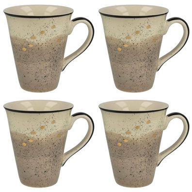 Becher "Sao", Keramik mit Goldauflage - 4er Set