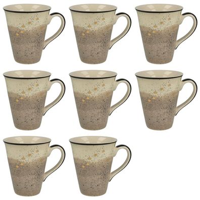 Becher "Sao", Keramik mit Goldauflage - 8er Set