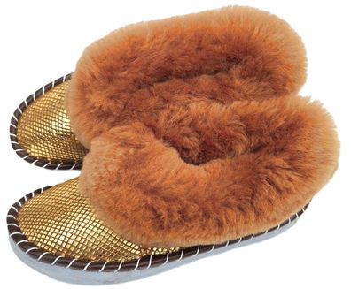 Lammfell Warme Latschen Mokassin Hausschuhe Gr.36-43 NEU Schaffell/ -leder Handarbeit