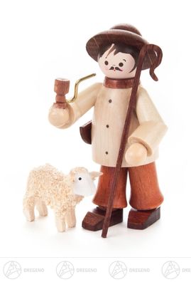 Miniatur Hirte mit Schaf natur H=ca 6 cm NEU Erzgebirge Weihnachtsfigur