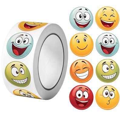 Aufkleber 500 Aufkleber mit fröhlichen Gesichtern für Kinder Bastelprojekte