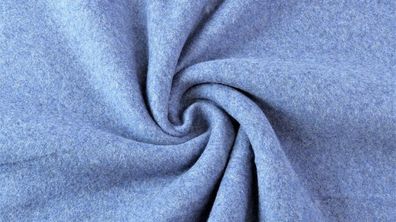 Meterware, Preis pro 0,5 lfdm: Baumwollfleece, jeansblau melange, 150 cm breit