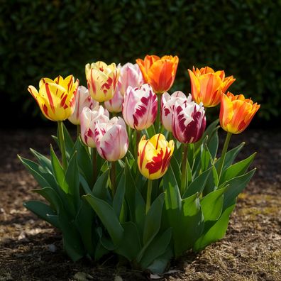 Exotenherz Blumenzwiebeln - Tulpen Tulipa Flaming Beauty Mix (15 Stück) Durchmesse