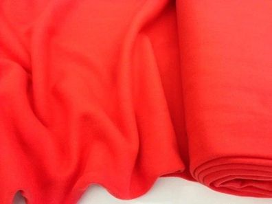 Meterware, Preis pro 0,5 lfdm: Baumwollfleece, hochrot, 155 cm breit