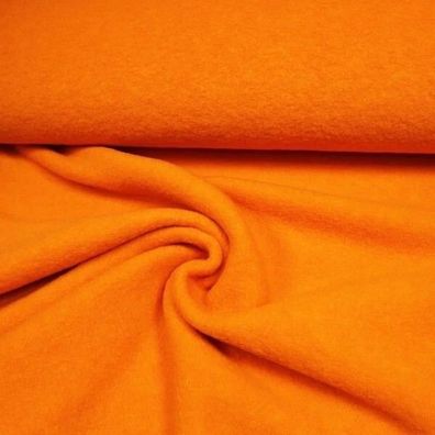 Meterware, Preis pro 0,5 lfdm: Woll-Fleece, orange, 155 cm breit