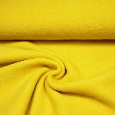 Meterware, Preis pro 0,5 lfdm: Woll-Fleece, gelb, 155 cm breit